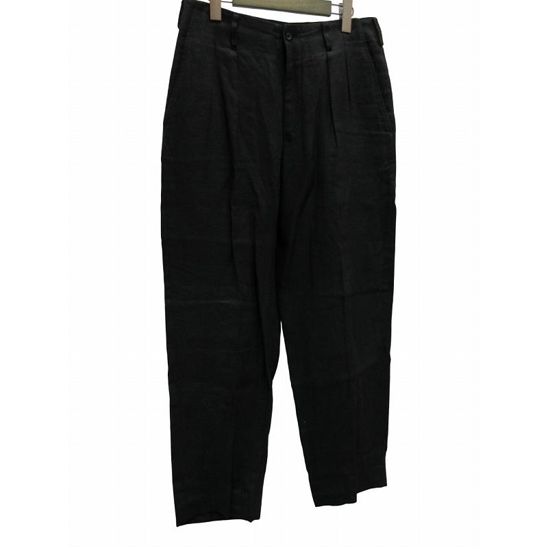 ヨウジヤマモト YOHJI YAMAMOTO パンツ スラックス リネン ブラック 2