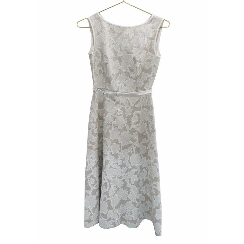 【美品】ANAYI　ノースリーブ ワンピース ベージュ　サイズ34 アナイ ANAYI ワンピース ノースリーブ 花柄 23SS ベージュ 34