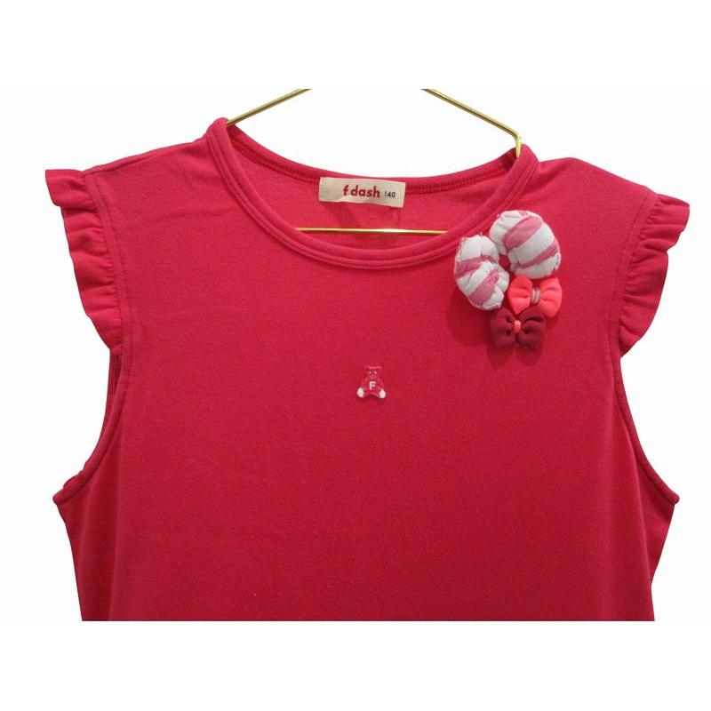 美品★ファミリア ワンピース 女 赤 ピンク 半袖 100センチ ファミリア Familiar ワンピース キッズ 女の子 レッド ピンク 140