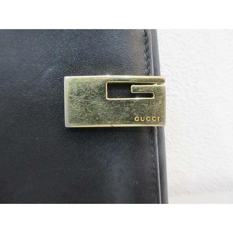GUCCI（グッチ） 財布 二つ折り Gロゴ レザー ブラック メンズ