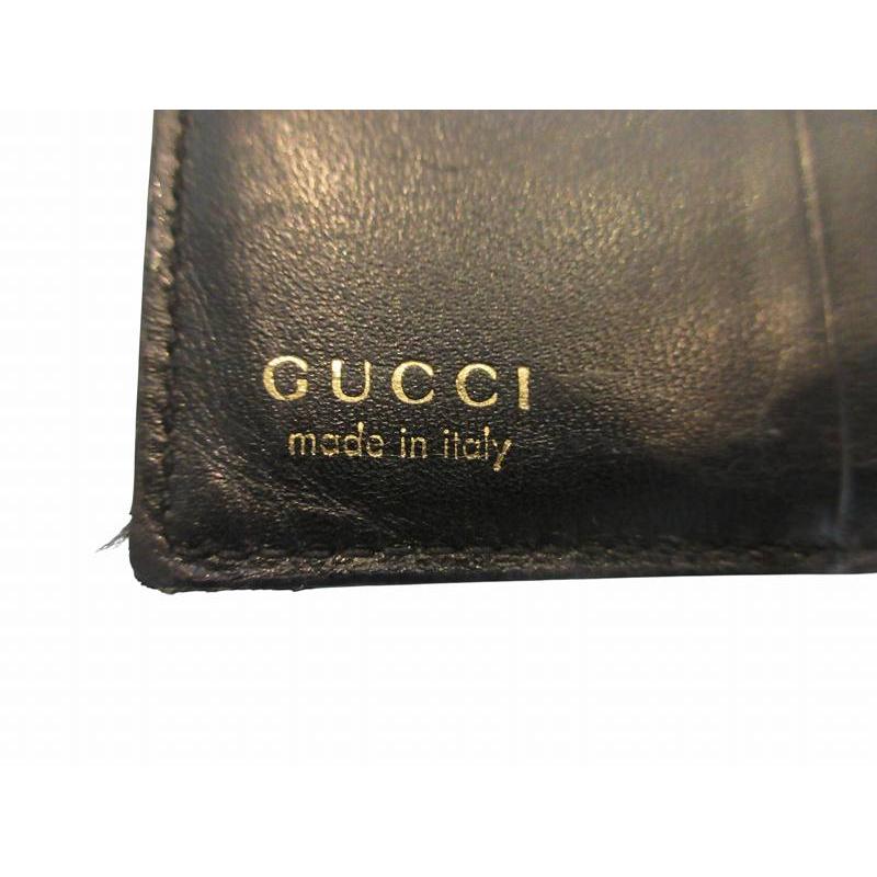 GUCCI（グッチ） 財布 二つ折り Gロゴ レザー ブラック メンズ