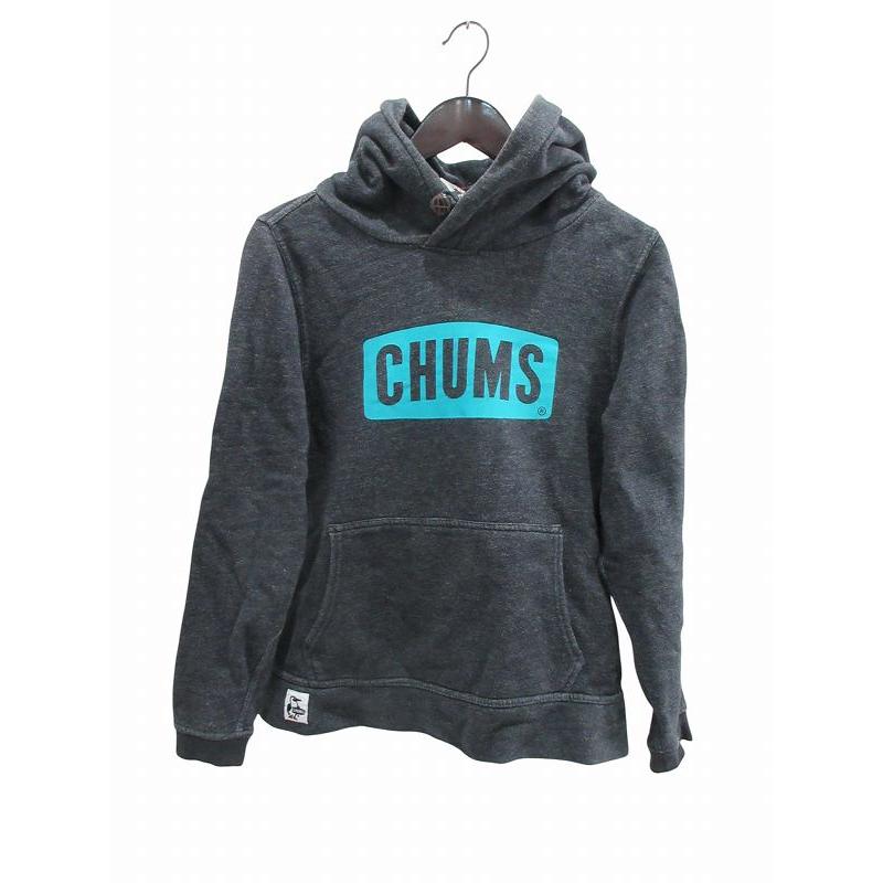 チャムス CHUMS パーカー チャコールグレー ロゴ 綿 Mサイズ 