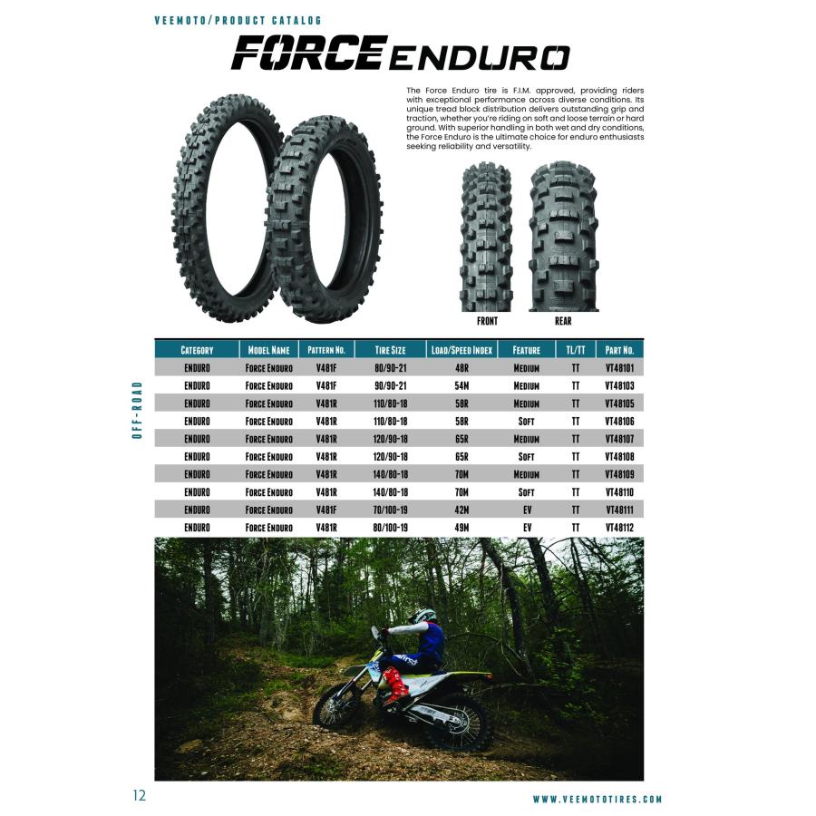 Vee Rubber V481R 120/90-18 65R Medium FIMエンデューロForce Enduro