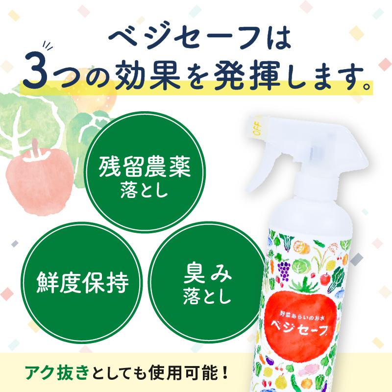 野菜洗いのお水【ベジセーフ】400mlスプレー洗い用＋持ち歩き用15ml