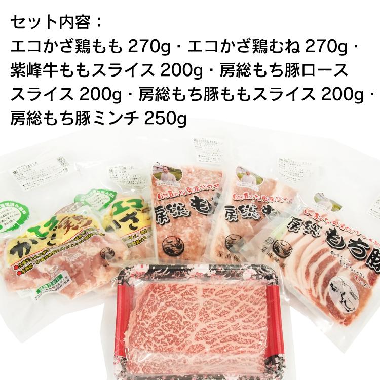 期間限定　セール　まとめ買い　ベジタブルハート　紫峰牛・房総もち豚・エコかざ鶏 お買得セット　計6パック　送料込　精肉 牛肉 豚肉 鶏肉 安心 安全｜vegetable-heart｜02