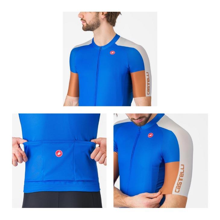(即納)CASTELLI カステリ ENTRATA 6 JERSEY エントラータ 6 ジャージ(型番：4525014)半袖ジャージ AZZURRO ITALIA/SILVER GRAY-MOC メンズの画像