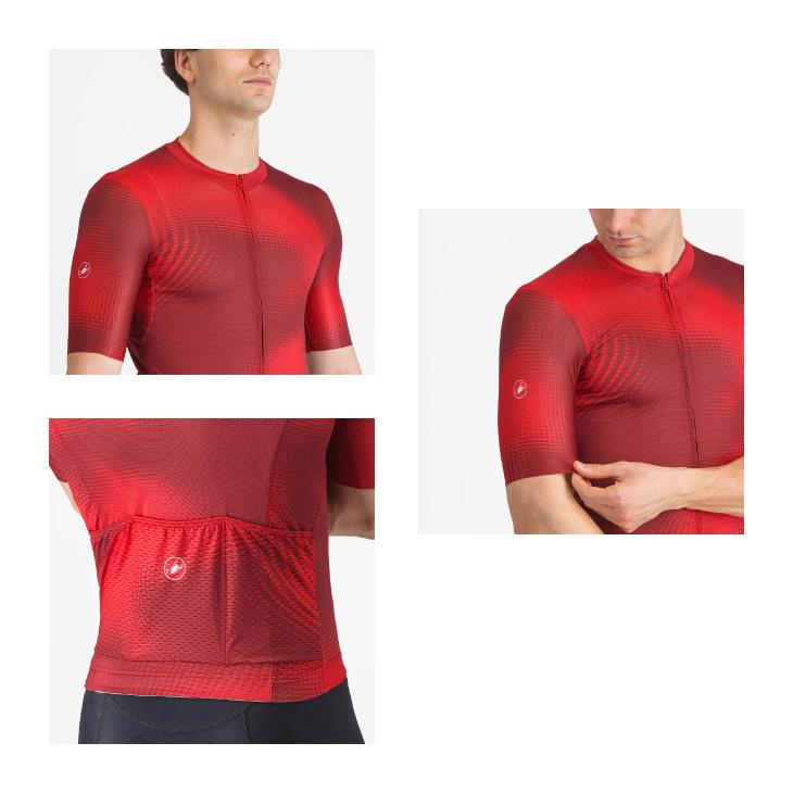 (即納)CASTELLI カステリ VORTICE JERSEY ボルティス ジャージ 半袖ジャージ(型番：4525016)レッド/リッチレッド メンズ ウェアの画像