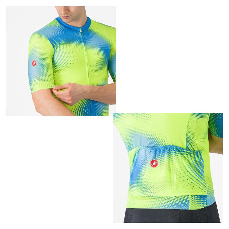 (即納)CASTELLI カステリ VORTICE JERSEY ボルティス ジャージ 半袖ジャージ(型番：4525016)アクアマリン/エレクトリックライム メンズ ウェアの画像