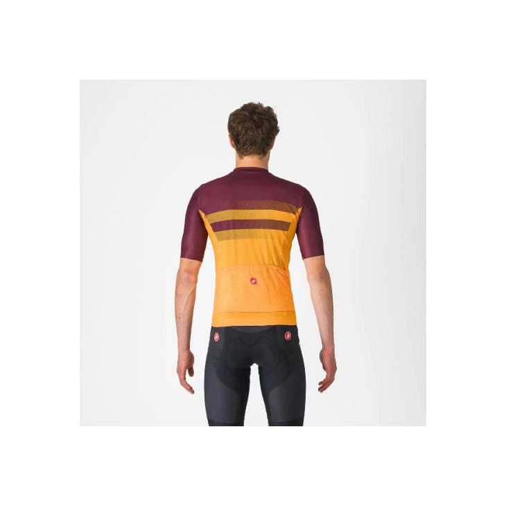 (即納)CASTELLI カステリ SIMBOLO JERSEY シンボル ジャージ 半袖ジャージ(型番：4525017)ビビッドオレンジ/ディープボルドー メンズ ウェアの画像