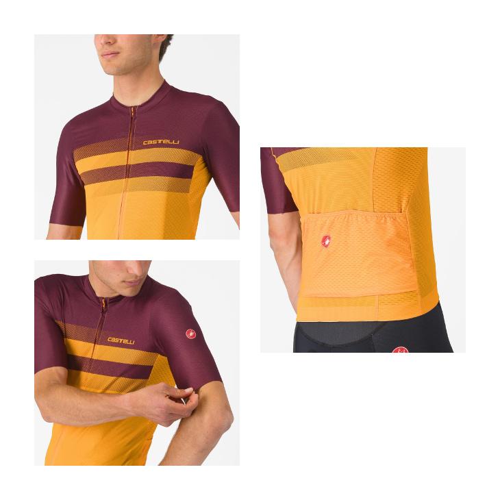(即納)CASTELLI カステリ SIMBOLO JERSEY シンボル ジャージ 半袖ジャージ(型番：4525017)ビビッドオレンジ/ディープボルドー メンズ ウェアの画像