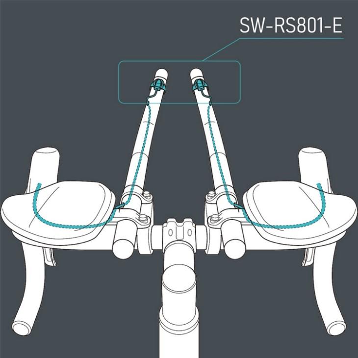パーツ SHIMANO SHIFTING SWITCH SW-RS801-E 740mm シマノ（SHIMANO） SW-RS801-E SHIFT SWITCH シフトスイッチ 左右