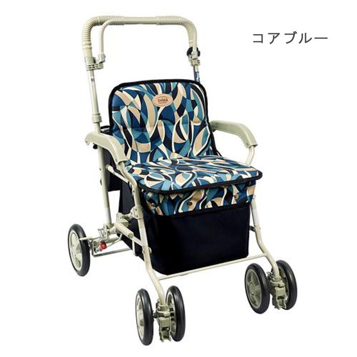美品 島製作所 シルバーカー 手押し車 マーチS 座れる シルバーカー マーチS 島製作所 手押し車