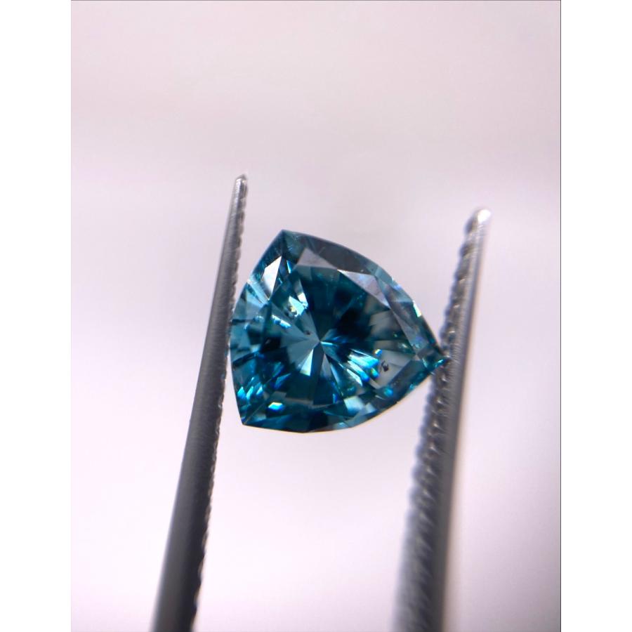 Fancy Deep Green Blue 1.198ct カイトカット中央宝石研究所ソーティング付き