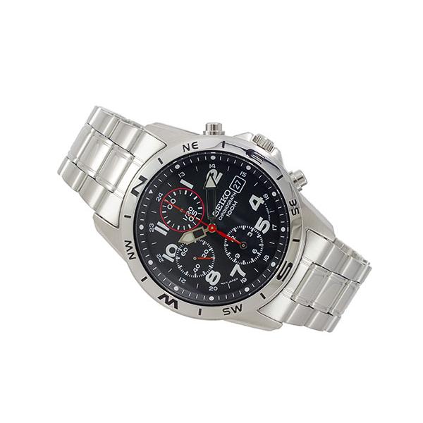 セイコー SEIKO 腕時計 メンズ クロノグラフ ブラック 腕時計 SND375 1/20クロノグラフ 日付、100m防水、方位ベゼル 海外モデル | SEIKO | 02
