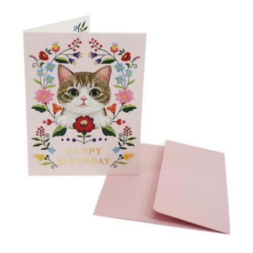 グリーティングカード 封筒付き ミニカード フェリシモ猫部 刺繍バースデー アクティブコーポレーション バースデーカード Act C12 Mg 23 雑貨 アートの通販店 ベルコモン 通販 Yahoo ショッピング