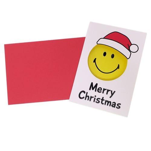グリーティングカード 封筒付きクリスマスカード 460 窓あき スマイリーフェイス Smiley Face アクティブコーポレーション かわいい