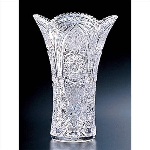 アウトゥーレ/L（花瓶） フラワーベース F-70301 クリスタル花器 アデリア 15.5×28cm 日本製