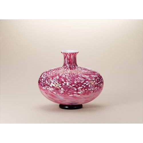 山口浩二 作 宙吹硝子 紫被花器 花瓶 木箱付 山口浩二 作 宙吹硝子 紫