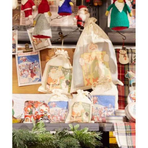 サンタクロースラッピングS 巾着袋 SANTA＆POSTER アミナコレクション おしゃれ クリスマスプレゼント ギフト｜velkommen｜04