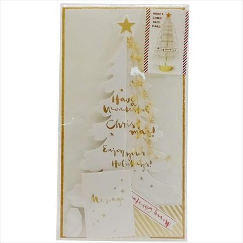ハニカム ツリーカード クリスマス カード Pop up Card series ホワイト APJ｜velkommen｜03
