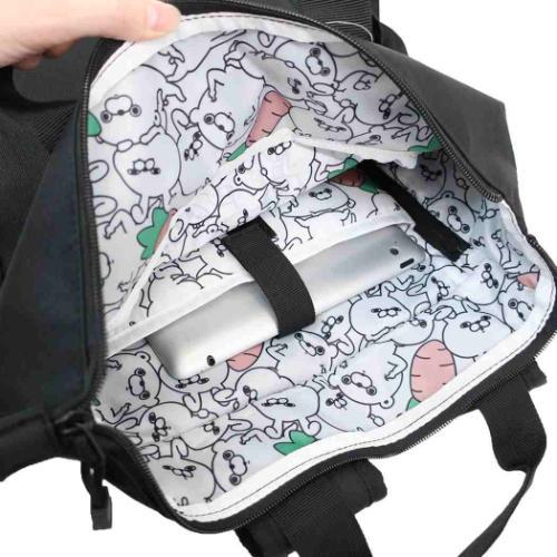 リュックサック デイパック ヨッシースタンプxOUTDOOR 黒 アート