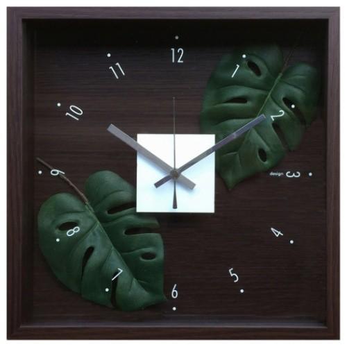 掛け時計 Design Clock LEAF モンステラ デザインクロック 美工社