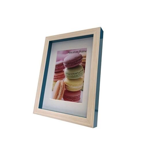 Macaron frame マカロン フレーム フォトフレーム Blue 2L（L判サイズマット付） 美工社 15.3×20.5×2.5cm ...