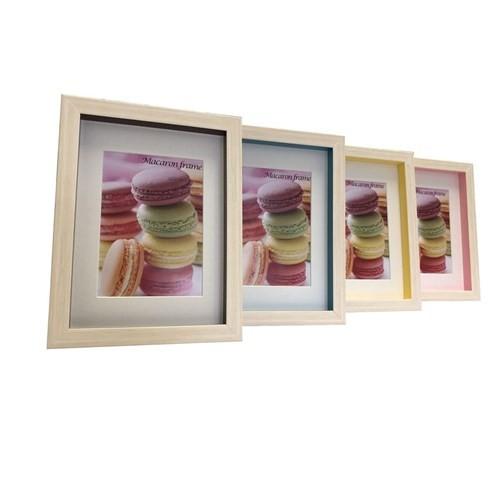 Macaron frame マカロン フレーム フォトフレーム Blue 2L（L判サイズマット付） 美工社 15.3×20.5×2.5cm ...