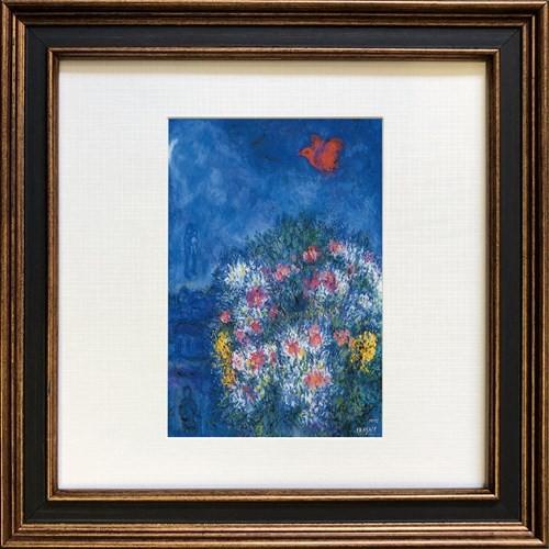 名画 Chagall マルク・シャガール 赤い鳥 美工社 24×24×2cm 額装 名画 Chagall マルク・シャガール 赤い鳥 美工社 24×24×2cm 額装