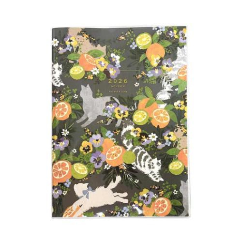 2026年月間ダイアリー B6マンスリー手帳2026 オレンジとねこ