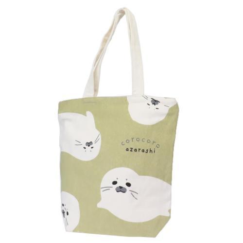 ファスナー付きキャンバストート トートバッグ アニマル コロコロ