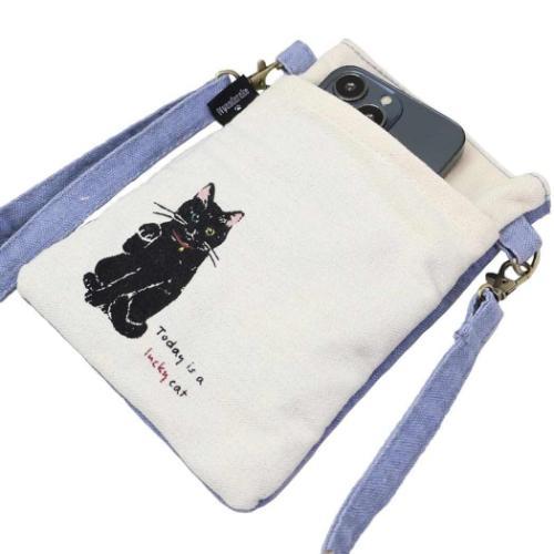 購入不可 にゃお スマホポーチ スマホポーチ スマホポシェット レオンひょっこり BL ミントイン ねこ