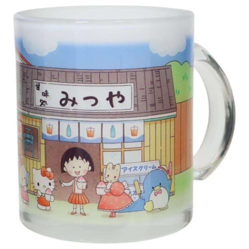 マグカップ ガラスマグ みつや ちびまる子ちゃんxサンリオ