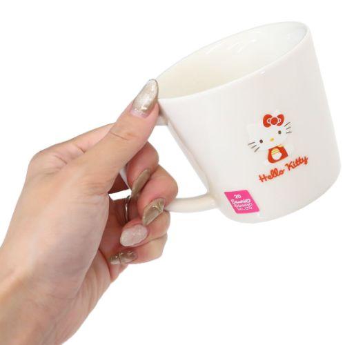 金正陶器 マグカップ 磁器製マグ ハローキティ サンリオ ホワイト