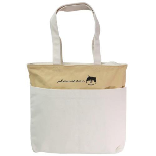 トートバッグ フロントポケット トレンド トート Shibainu ベージュ クラックス 柴犬 シバイヌ 手提げかばん かわいい Crx 雑貨 アートの通販店 ベルコモン 通販 Yahoo ショッピング