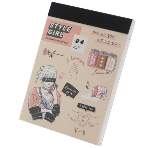 CRUX（クラックス） ミニ ミニメモ スタイルガール メモ帳 CREAMY PINK