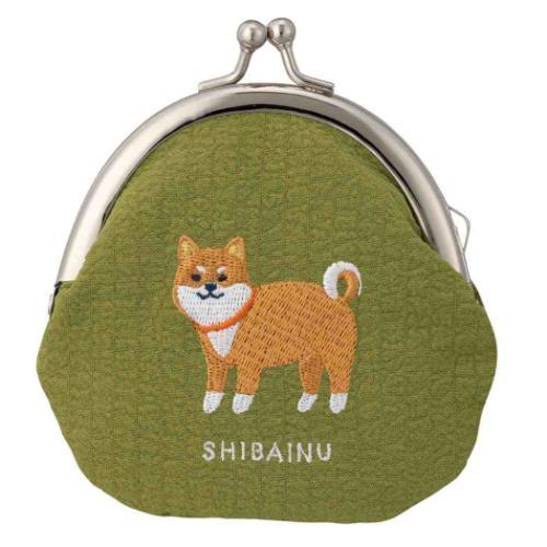 刺繍ガマグチ がま口 いぬ おみやげニッポン 柴犬 デコレ 爆買 : 雑貨