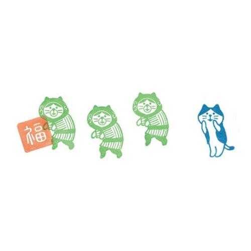 スタンプ FUKUMONOはんこ ヤッホー猫 デコレ かわいい 爆買 : 雑貨