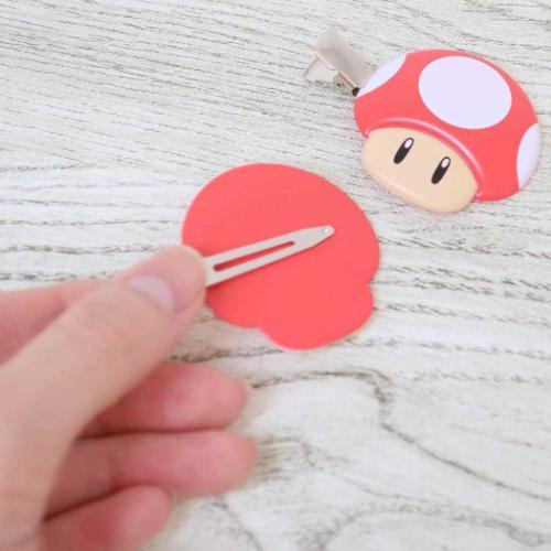 ヘアアクセ ヘアクリップ 2個セット スーパーマリオ スーパーキノコ