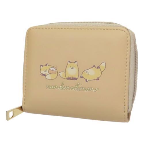 二つ折り財布 キャラクター柄 折りたたみ財布 二つ折り財布 なんでもいきもの だめきつね サンアート