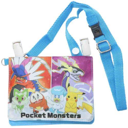 クリップポケット ショルダー付きお出かけウォレット ブルー サンアートポケットモンスター