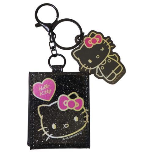キーリング ミニミラーチャーム ハローキティ ギャル ブラック
