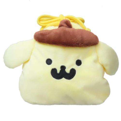 もふもふフェイス巾着 巾着袋 ポムポムプリンxお文具といっしょ