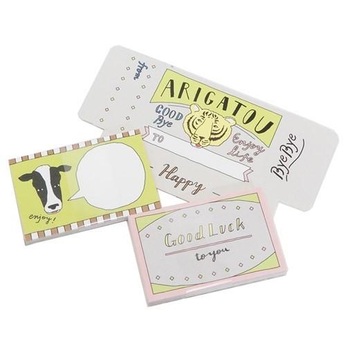 メモリアル 雑貨 BOX付き 寄せ書きカード 色紙 ふきだし アニマル