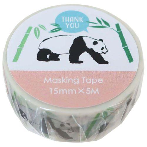 マスキングテープ 15mmマステ パンダ Animal Series アニマル Green