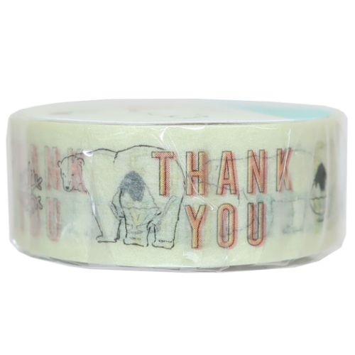 15mmマステ マスキングテープ Animal Series シロクマ アニマル Green