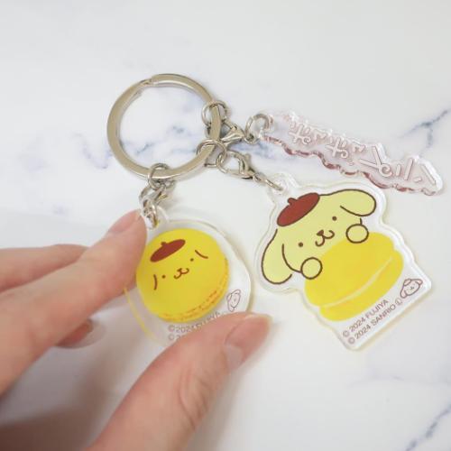 キーリング 3連アクリルキーホルダー サンリオ ポムポムプリン