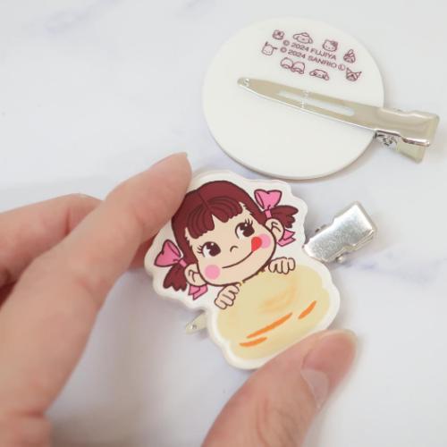 ヘアクリップ 2個セット ヘアアクセ サンリオ ペコちゃん マカロン
