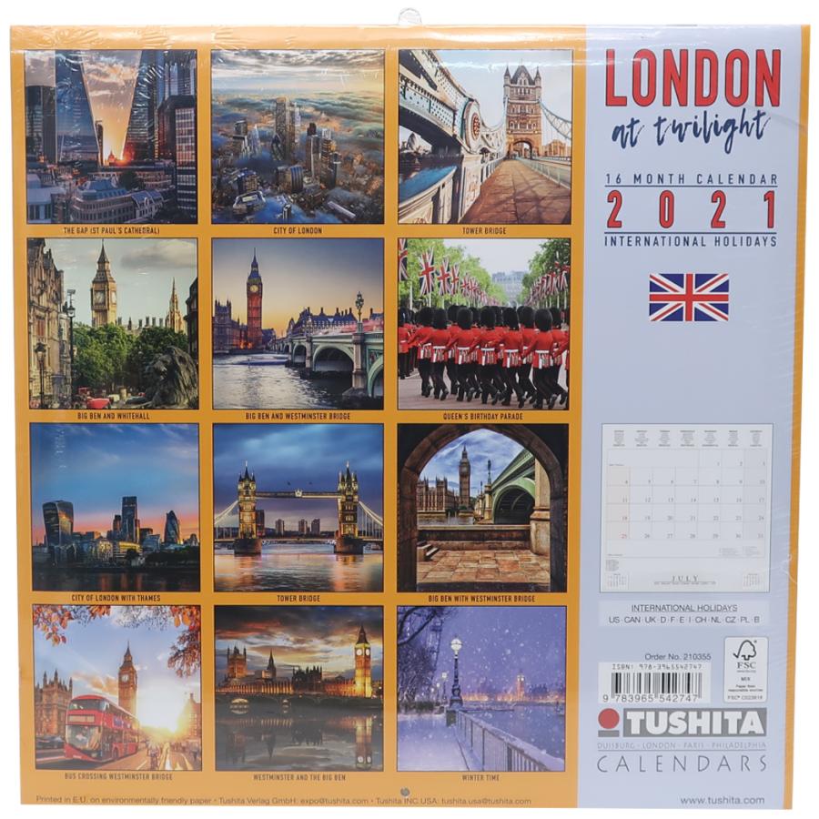 壁掛け カレンダー 21年 海外 輸入版 ロンドン London At Twilight Tushita Ht 21 雑貨 アートの通販店 ベルコモン 通販 Yahoo ショッピング