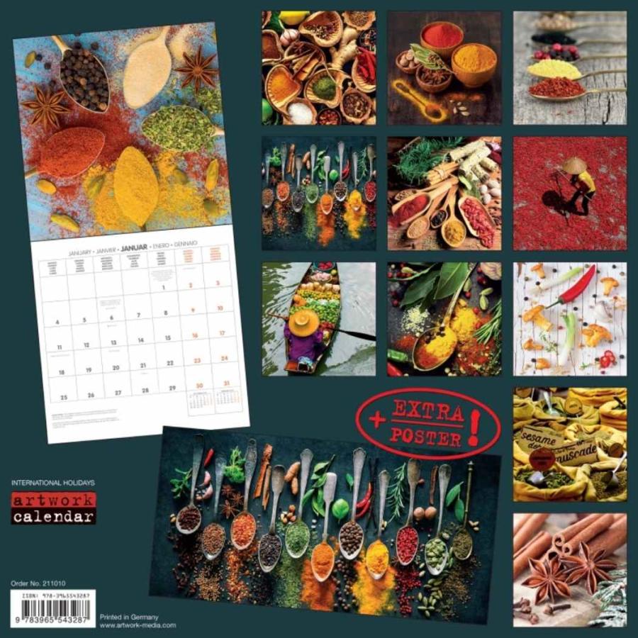 壁掛け カレンダー 21年 海外 輸入版 フード スパイス Food Spice Artwork Studios 写真 食物 インテリア Ht 21 雑貨 アートの通販店 ベルコモン 通販 Yahoo ショッピング